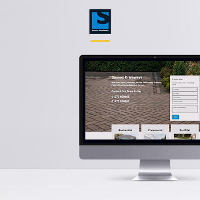Sussex Driveways website on imac screen