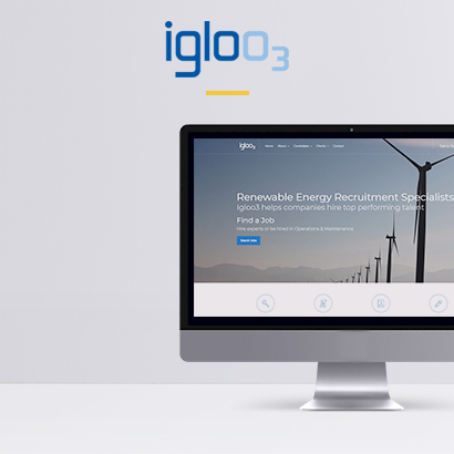 igloo3 website on computer screen